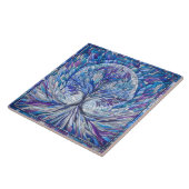 Paarse Boom van Rust Mozaïek kunst Tegeltje (Zijkant)