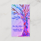 Paarse Boom Yoga Studio Visitekaartje (Voorkant)