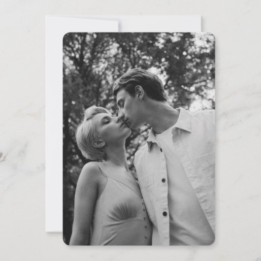 Paarse boombloesem waterverf foto bruiloft kaart (Achterkant)