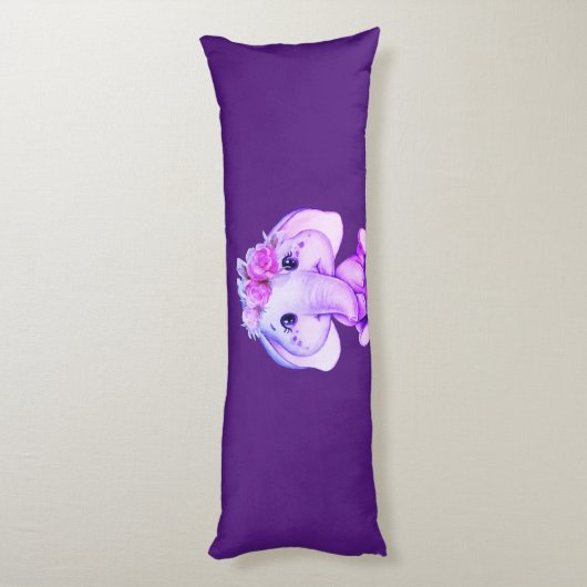 Paarse boomgaard Elephant Body Pillow Lichaamskussen (Achterkant (Verticaal))