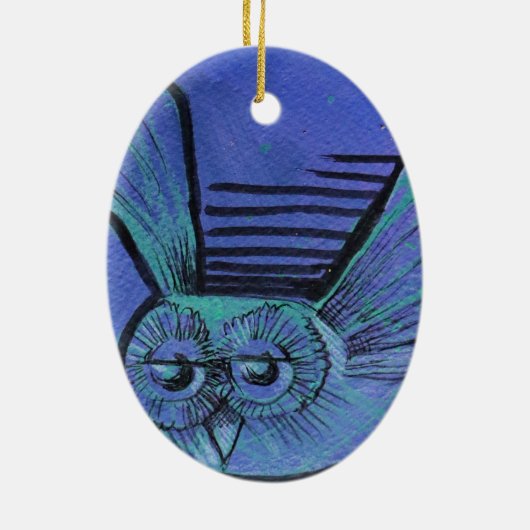 Paarse boomgaard keramisch ornament (Achterkant)