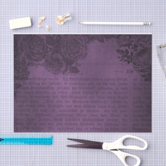 Paarse boomgaard  krant Floral Tissuepapier (Craft)