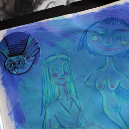 Paarse boomgaard ronde sticker