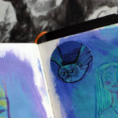 Paarse boomgaard ronde sticker