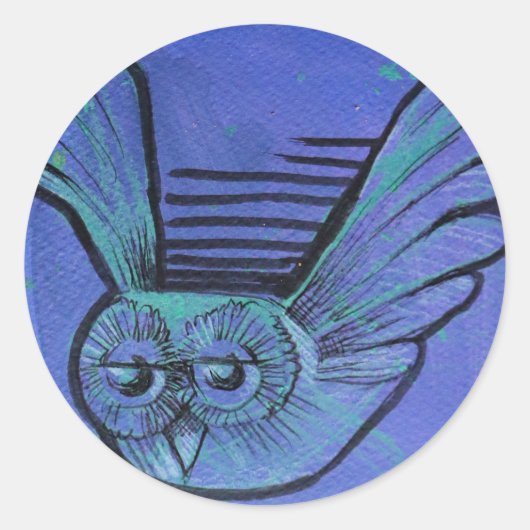 Paarse boomgaard ronde sticker (Voorkant)