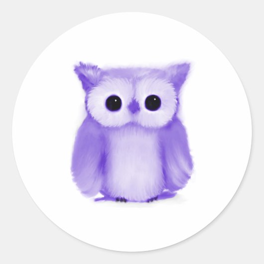 Paarse boomgaard ronde sticker (Voorkant)