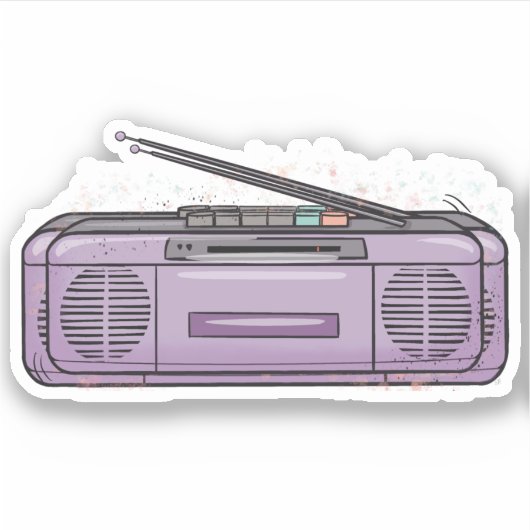 Paarse boomgaard sticker (Voorkant)