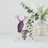 Paarse boomkor met Antlers 2 Briefkaart (Staand voorkant)