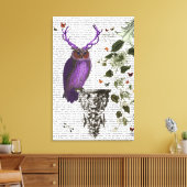 Paarse boomkor met Antlers Canvas Afdruk (Insitu (Woonkamer))