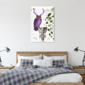 Paarse boomkor met Antlers Canvas Afdruk (Insitu (Slaapkamer))