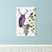 Paarse boomkor met Antlers Canvas Afdruk (Insitu (Houten vloer))