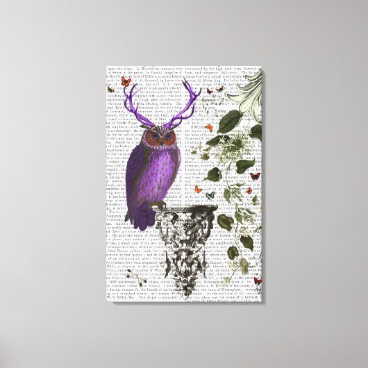 Paarse boomkor met Antlers Canvas Afdruk (Voorkant)