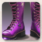Paarse Boots Bier Onderzetter (Voorkant)