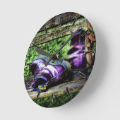 Paarse Boots (HDR) wandklok (Hoek)