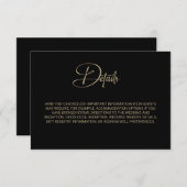 Paarse bordeaux zwart bloemenbruiloft details informatiekaartje (Voorkant / Achterkant)