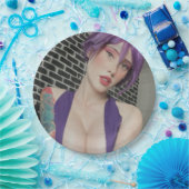 Paarse Borden Papieren Bordje (Feest)