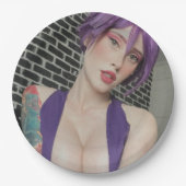 Paarse Borden Papieren Bordje (Voorkant)