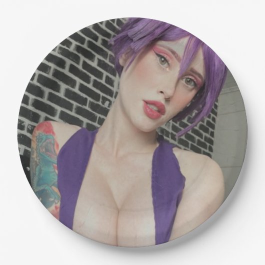 Paarse Borden Papieren Bordje (Voorkant)