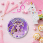 Paarse Borden van onbewerkt papier Papieren Bordje (Feest)