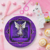 Paarse Borden voor oliehoudend papier Papieren Bordje (Feest)