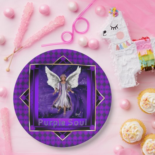 Paarse Borden voor oliehoudend papier Papieren Bordje (Feest)