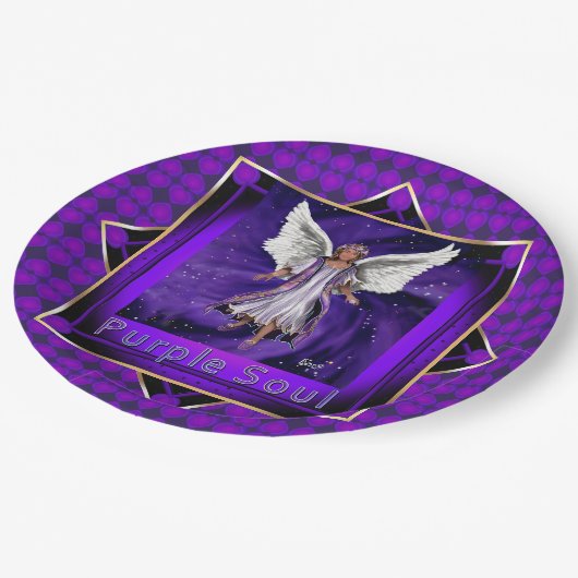 Paarse Borden voor oliehoudend papier Papieren Bordje (Gekanteld)