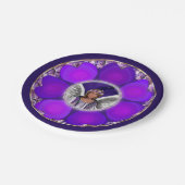 Paarse Borden voor oliehoudend papier Papieren Bordje (Gekanteld)