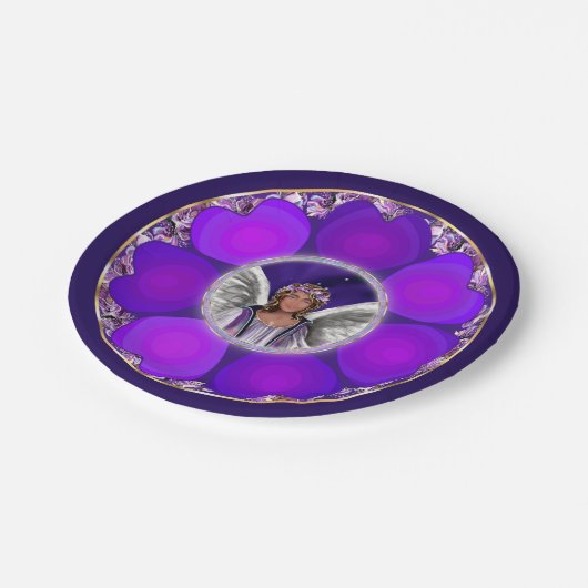 Paarse Borden voor oliehoudend papier Papieren Bordje (Gekanteld)