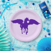 Paarse Borden voor Pegasus-papier Papieren Bordje (Feest)