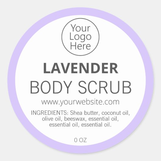 Paarse Border Lavendel Logo Labels (Voorkant)