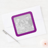 Paarse Border Photo Sticker (Envelop)