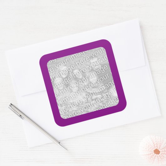 Paarse Border Photo Sticker (Envelop)