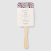 Paarse borduurwerk bloemen bruiloft programma handwaaier (Voorkant)