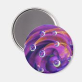 Paarse Boro Lampwork Lotus glasmagneet Magneet (Voorkant / Achterkant)