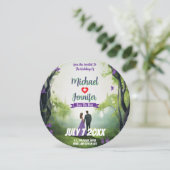 Paarse Bos Bruiloft Op Maat Gemaakte Foto Save the Save The Date (Staand voorkant)