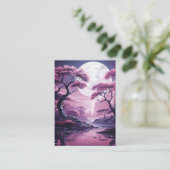 Paarse bos in maanlicht achtergrond visitekaartje (Staand voorkant)