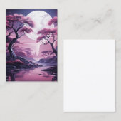 Paarse bos in maanlicht achtergrond visitekaartje (Voorkant / Achterkant)