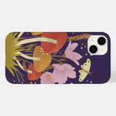 Paarse bos paddestoel iPhone hoesje (Achterkant (horizontaal))