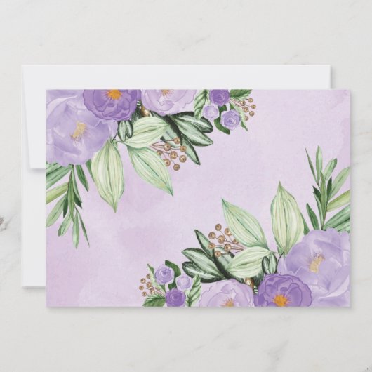 Paarse bosgrond Bossen Baby Girl Kaart (Achterkant)