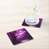 Paarse boslichten en bomen kartonnen onderzetters (Insitu)