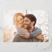 Paarse boslights Elegant Weddenschap Foto Gold Folie Uitnodiging (Achterkant)