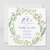 Paarse Botanische 100e verjaardag Kaart (Voorkant)