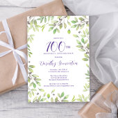 Paarse Botanische 100e verjaardag Kaart