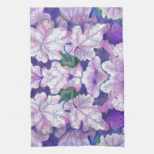 Paarse Botanische Blad Kunst Keukendoek Theedoek (Verticaal)