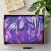 Paarse botanische bladeren Monogram Letter Initiaa Tissuepapier (Geschenk)