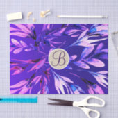 Paarse botanische bladeren Monogram Letter Initiaa Tissuepapier (Craft)
