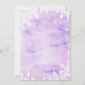 Paarse Botanische Bloemen Bruidsdouche Uitnodiging (Achterkant)