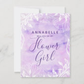 Paarse Botanische Bloemen zal je mijn Bloemenmeisj Kaart (Voorkant)