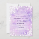 Paarse Botanische Bloemen zal je mijn Bloemenmeisj Kaart (Achterkant)