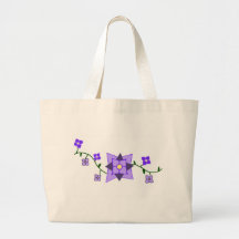 Paarse botanische boodschappentas